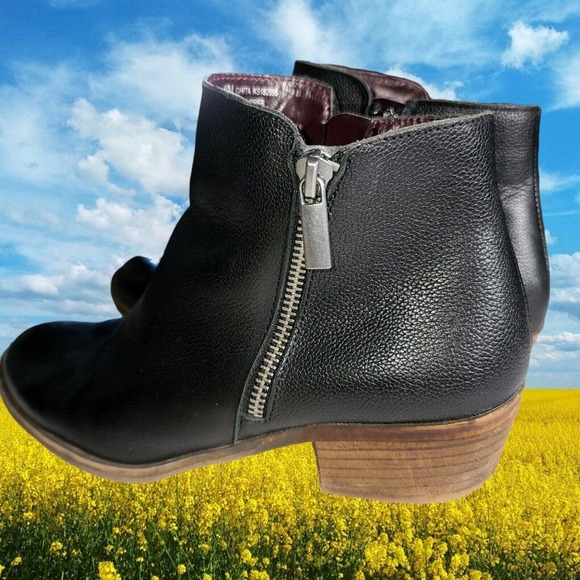 Kensie Ghita Black Pebbled Leather Dual Zip Up Booties Boots Women's Sz 8M - Picture 5 of 8